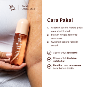 [NEW LAUNCH] Biotalk Stretch Mark Oil | 100ml | 100% Natural Oil | Mencegah & Menyamarkan Stretch Mark