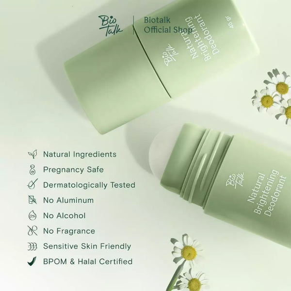 [NEW LAUNCH] Biotalk Natural Brightening Deodorant | 30ml | Non Aluminium | Natural | Deodoran Alami | Menahan Bau Badan dan Mencerahkan Ketiak