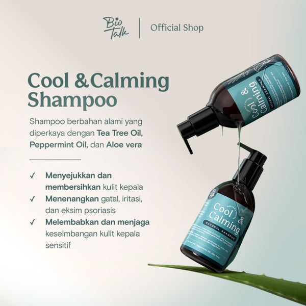 Biotalk Bundle Roots Strength Shampoo + Cool and Calming Shampoo + Conditioner I Bundle Complete Hair Routine I Non SLS/SLES I Non Silicone I Natural I Merawat Rambut Rontok I Melembutkan dan Menenangkan Kulit Kepala Sensitif Normal Eksim Psoriasis