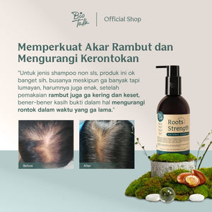 [NEW LAUNCH] Biotalk Roots Strength Shampoo I 250ml I Non SLS/SLES I Natural I Perawatan Rambut Rontok Karena Catokan Styling Hairdryer Kering Rontok Karena Pewarnaan Rambut