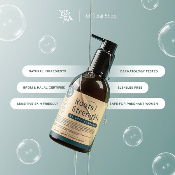 [NEW LAUNCH] Biotalk Roots Strength Shampoo I 250ml I Non SLS/SLES I Natural I Perawatan Rambut Rontok Karena Catokan Styling Hairdryer Kering Rontok Karena Pewarnaan Rambut