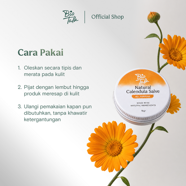 [NEW LAUNCH] Biotalk Natural Calendula Salve Mini I 15gr I No Steroid I Meredakan Kulit Eksim Psoriasis Sensitif Gatal-Gatal I Membantu Meredakan Alergi Kulit Gatal