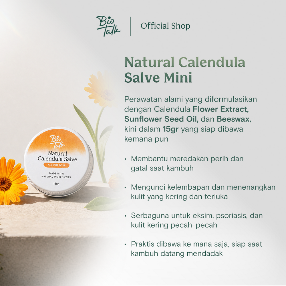[NEW LAUNCH] Biotalk Natural Calendula Salve Mini I 15gr I No Steroid I Meredakan Kulit Eksim Psoriasis Sensitif Gatal-Gatal I Membantu Meredakan Alergi Kulit Gatal