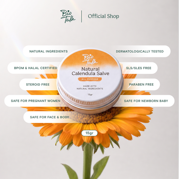 [NEW LAUNCH] Biotalk Natural Calendula Salve Mini I 15gr I No Steroid I Meredakan Kulit Eksim Psoriasis Sensitif Gatal-Gatal I Membantu Meredakan Alergi Kulit Gatal